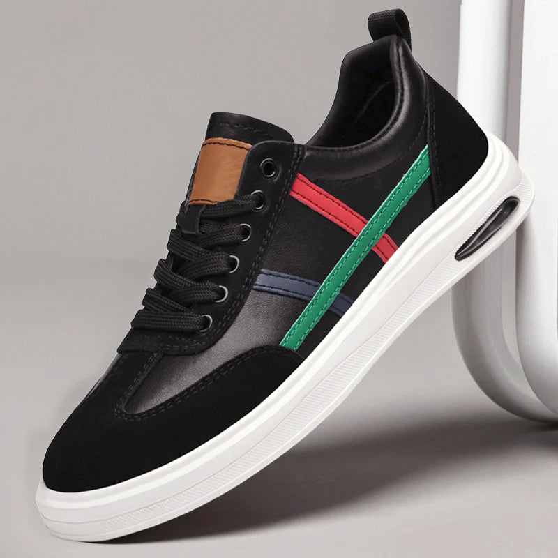 Sandro | Uomo Sneakers in Pelle Low-Top Righe Scamosciate 1