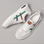 Sandro | Uomo Sneakers in Pelle Low-Top Righe Scamosciate