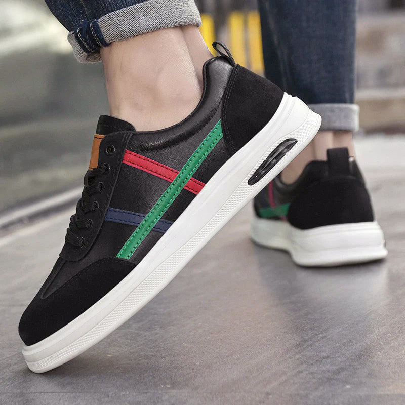 Sandro | Uomo Sneakers in Pelle Low-Top Righe Scamosciate