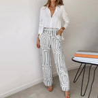 Sara | Set da Donna Due Pezzi Pantalone Wide-Leg Grigio