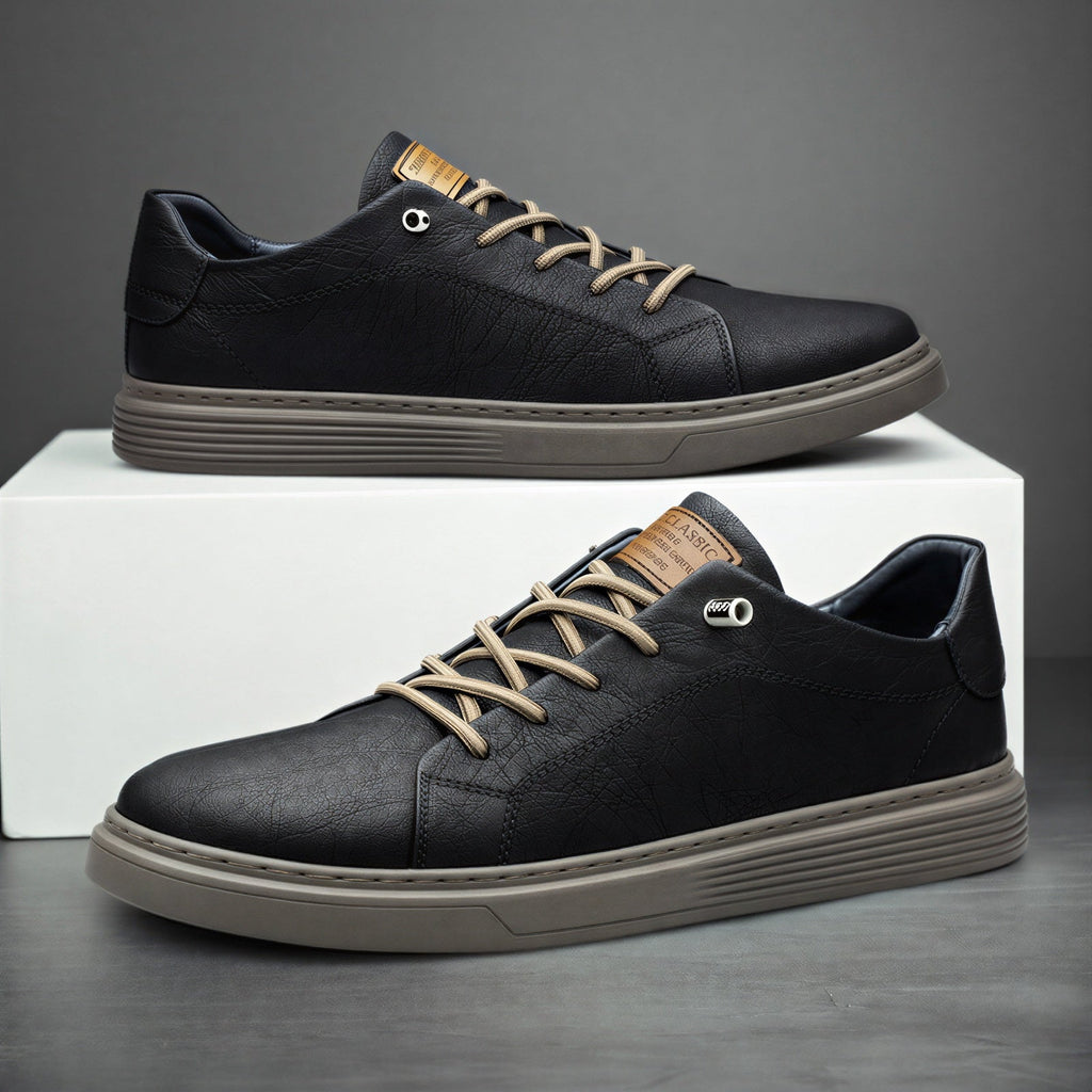Savio | Sneakers Uomo in Pelle Casual con Lacci Nero