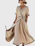 Women's Relaxed Fit Maxi Dress with Draped Design