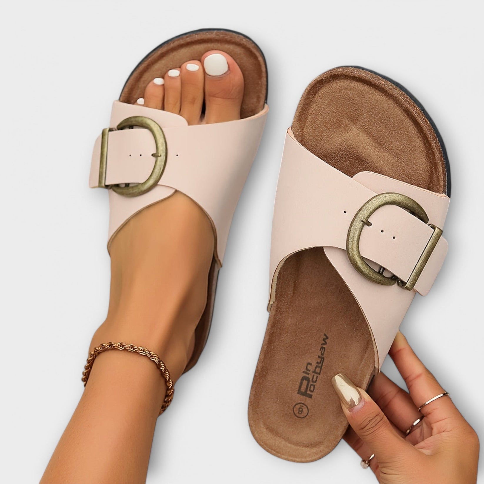 Sella | Sandali Donna Scamosciati Con Fibbia Regolabile  