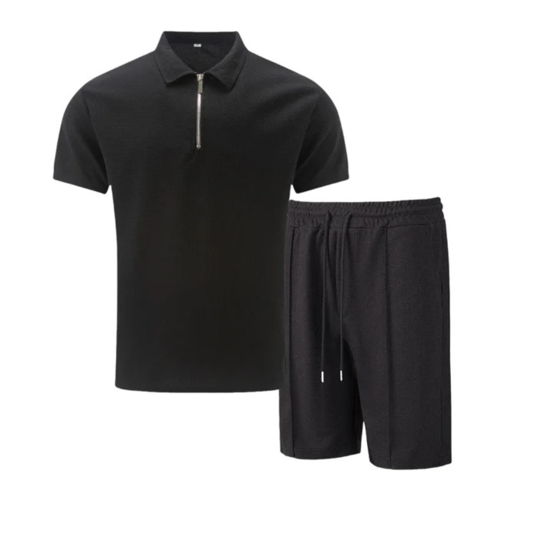 Set Uomo 2 Pezzi Polo Shorts | Trevix Nero