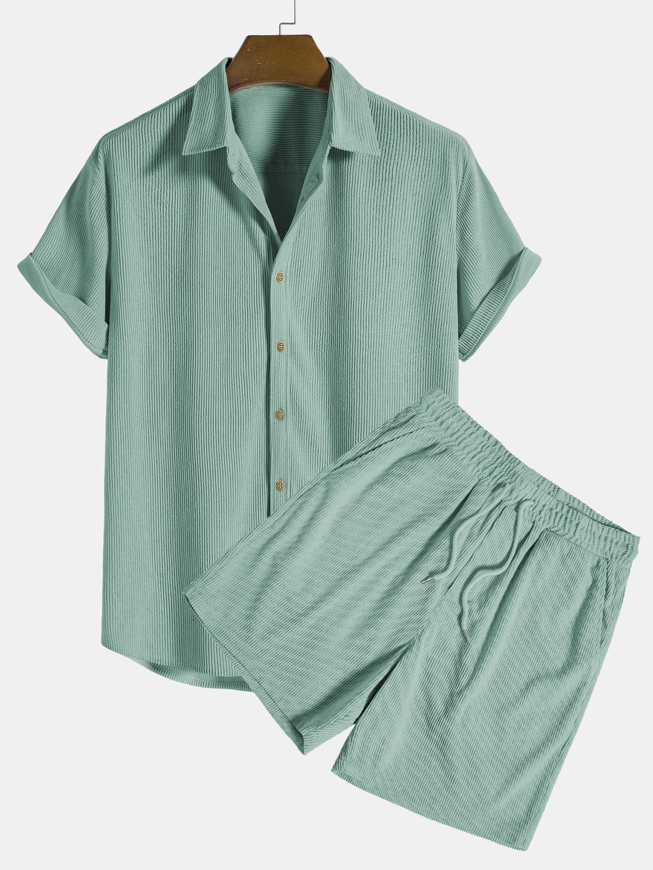 Set a Maniche Corte con Pantaloni Corti per Uomini | Talvex Verde