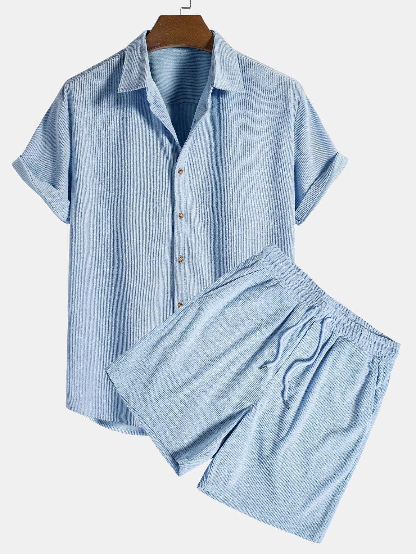 Set a Maniche Corte con Pantaloni Corti per Uomini | Talvex Azzurro Chiaro