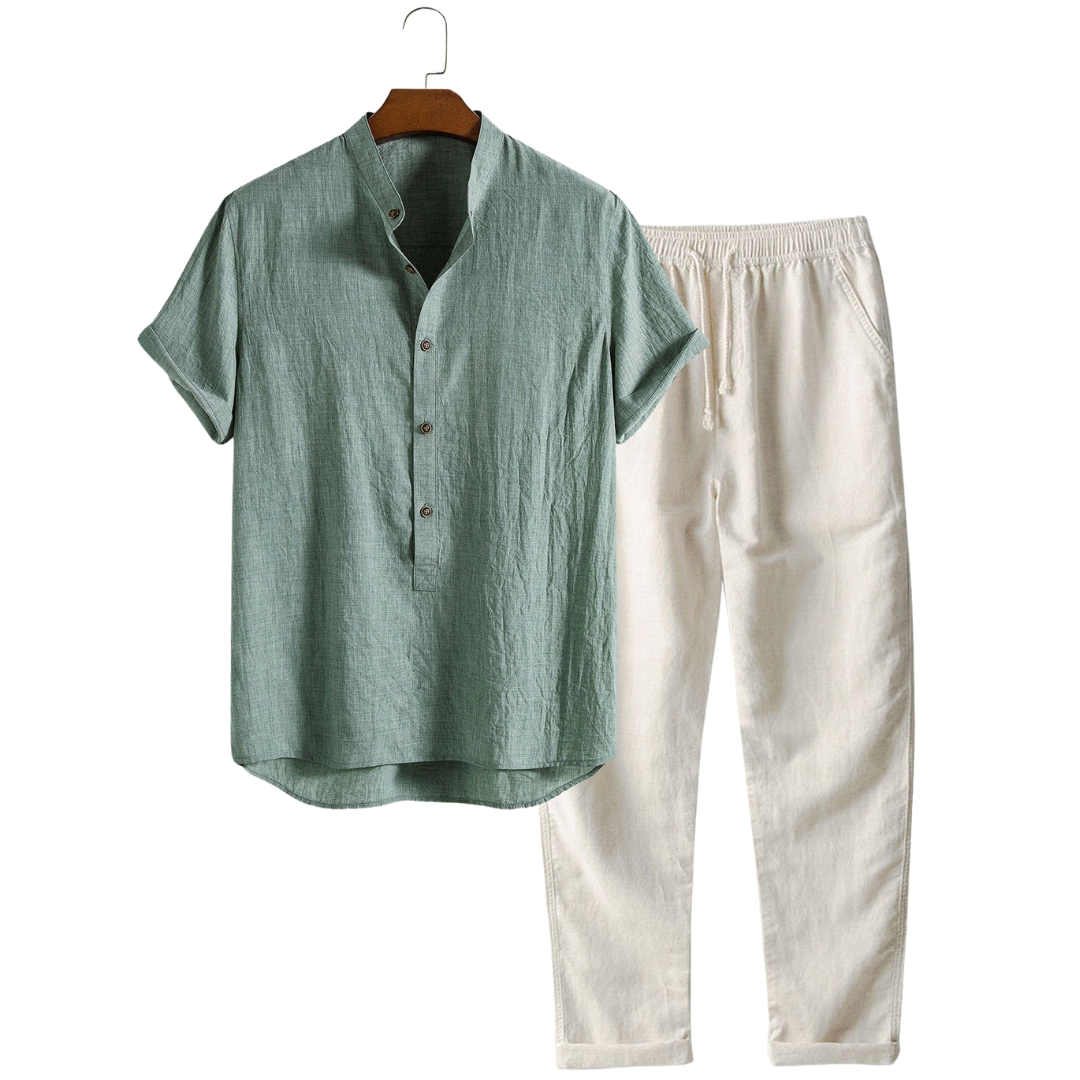 Set a Maniche Corte con Pantaloni per Uomini | Tervon Grigio 3XL
