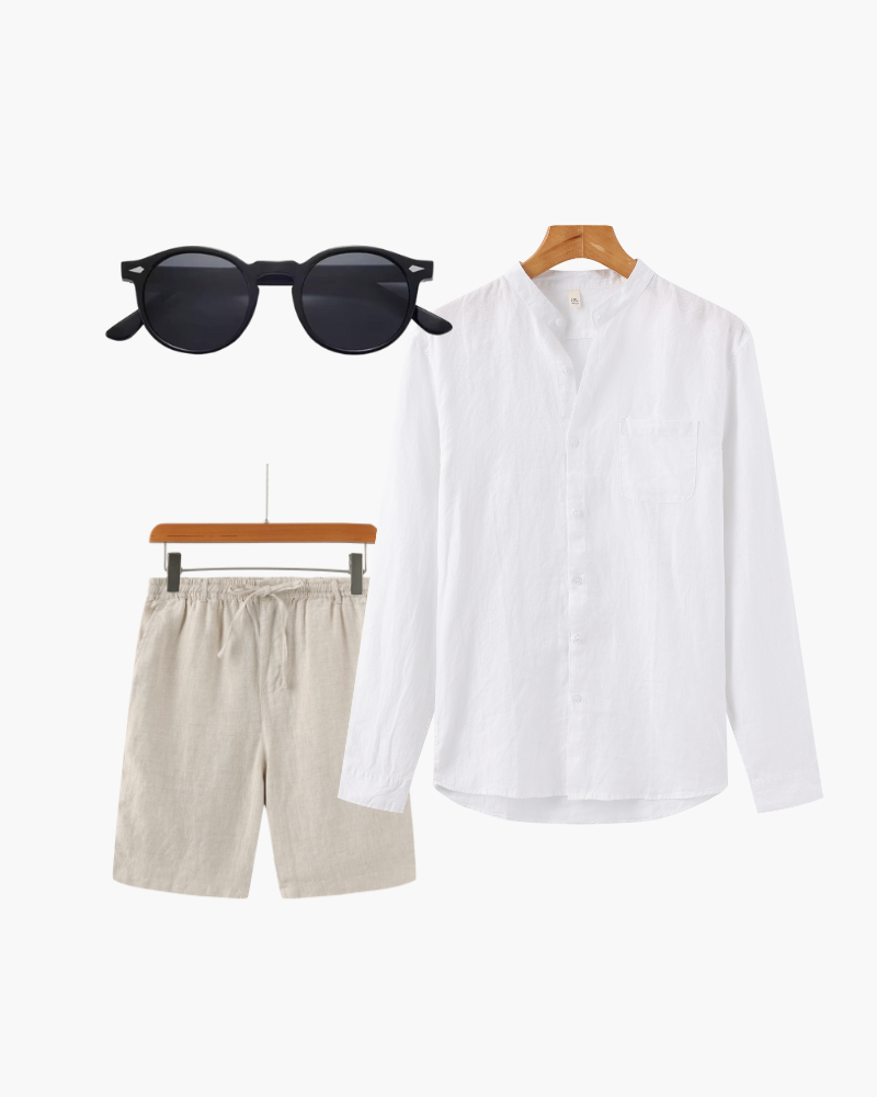 Set da Spiaggia per Uomini | Calvix Bianco e Beige