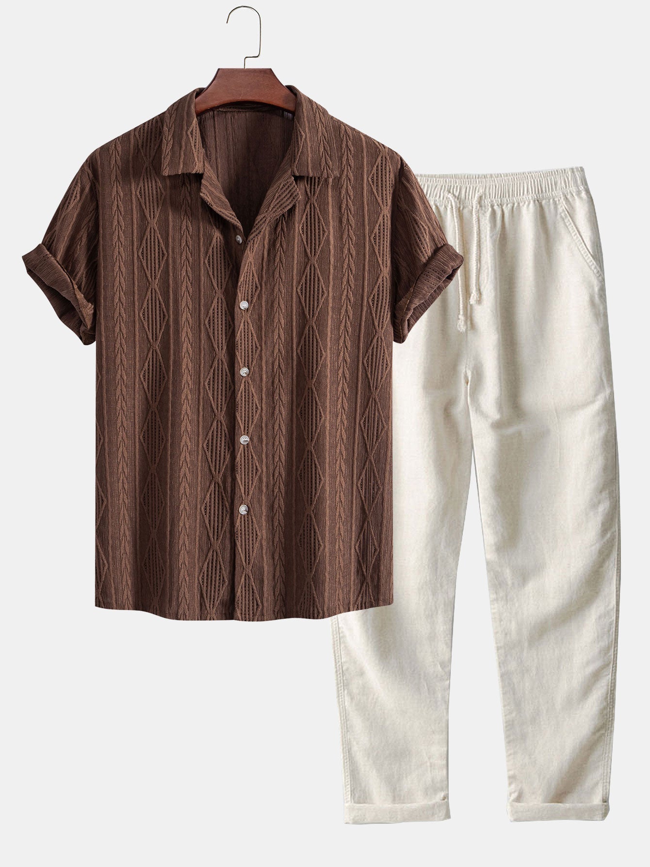 Set di Camicia e Pantaloni in Lino per Uomini | Trivon Caffè