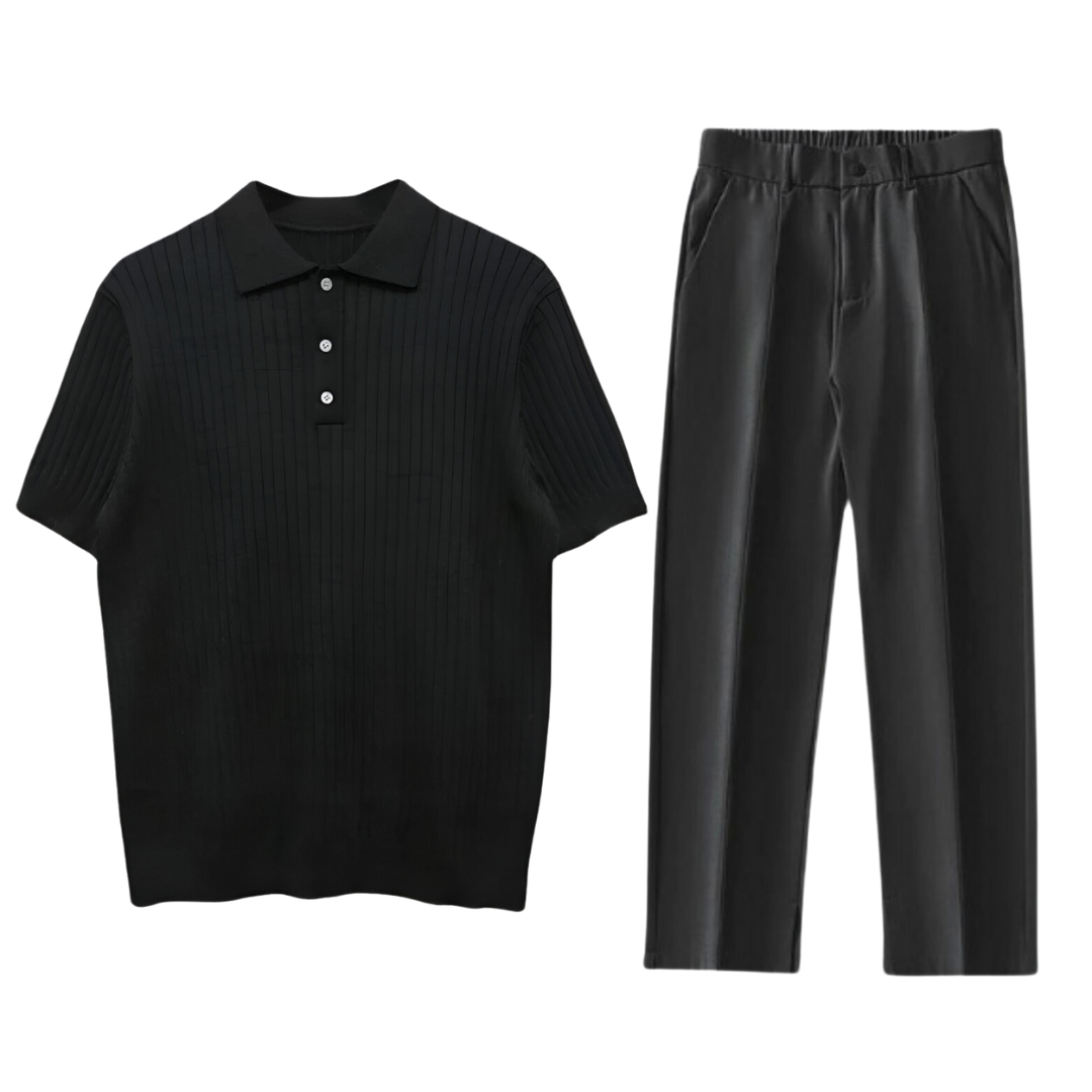Set di Polo e Pantaloni per Uomini | Zantor Nero