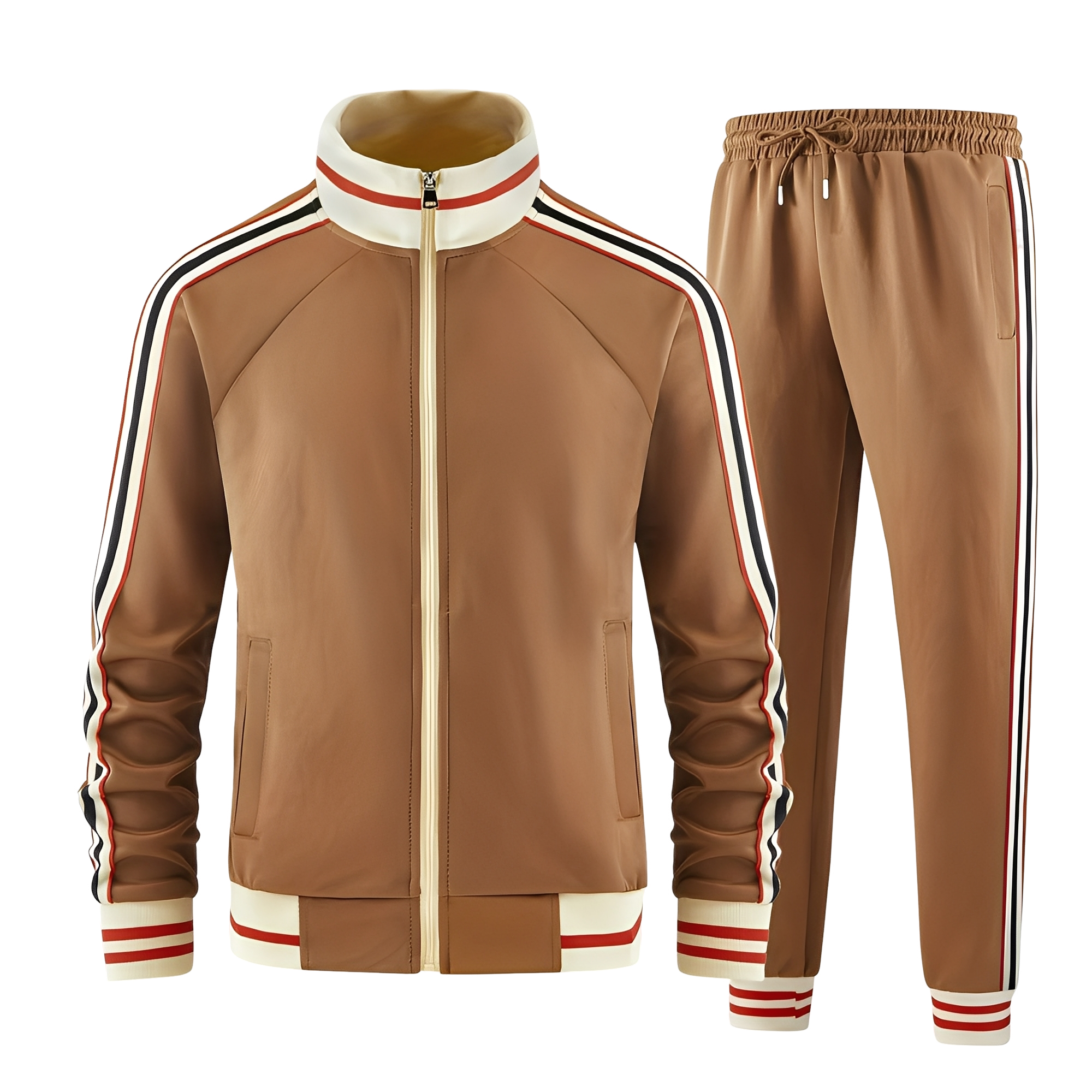 Set Sportivo Elegante A Righe Per Uomo | Varnel Marrone