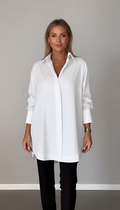 Shirova | Camicia Donna Oversize Colletto Classico Manica Lunga Bianco