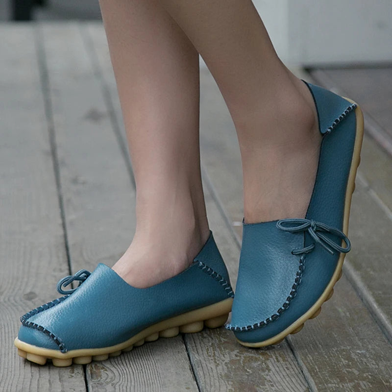 Sloane | Mocassini Donna in Pelle Ortopediche Azzurro
