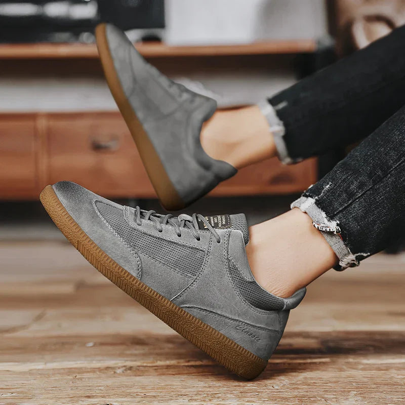 Sneakers Uomo in Pelle Scamosciata e Mesh | Emilio