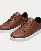 Sneavo | Sneakers Uomo Basse in Ecopelle Marrone