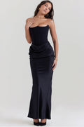 Solea | Abito Lungo Strapless da Cerimonia Nero