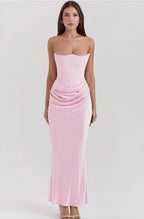 Solea | Abito Lungo Strapless da Cerimonia Rosa