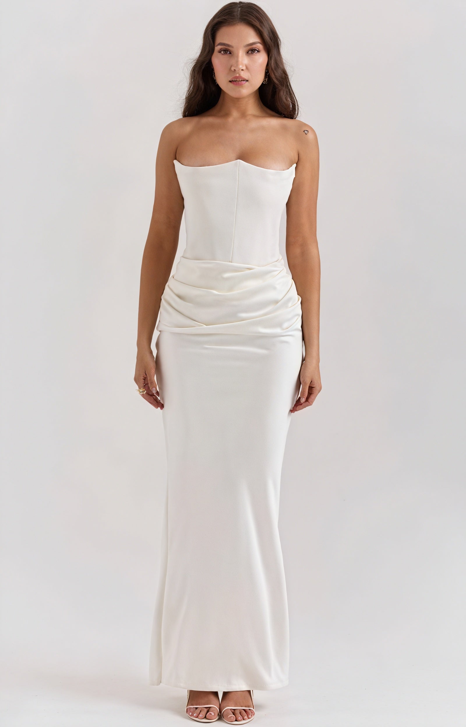 Solea | Abito Lungo Strapless da Cerimonia Bianco