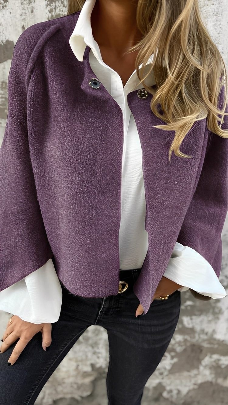 Solea | Giacca Ampia in Cashmere Viola