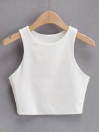 Solea | Top Slim Senza Maniche O-Collo Bianco
