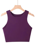 Solea | Top Slim Senza Maniche O-Collo Viola Scuro