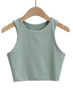Solea | Top Slim Senza Maniche O-Collo Verde