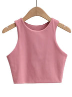 Solea | Top Slim Senza Maniche O-Collo Rosa