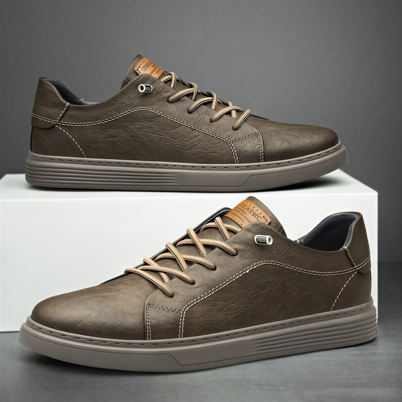 Soleo | Sneakers Casual In Pelle Low-Top Marrone