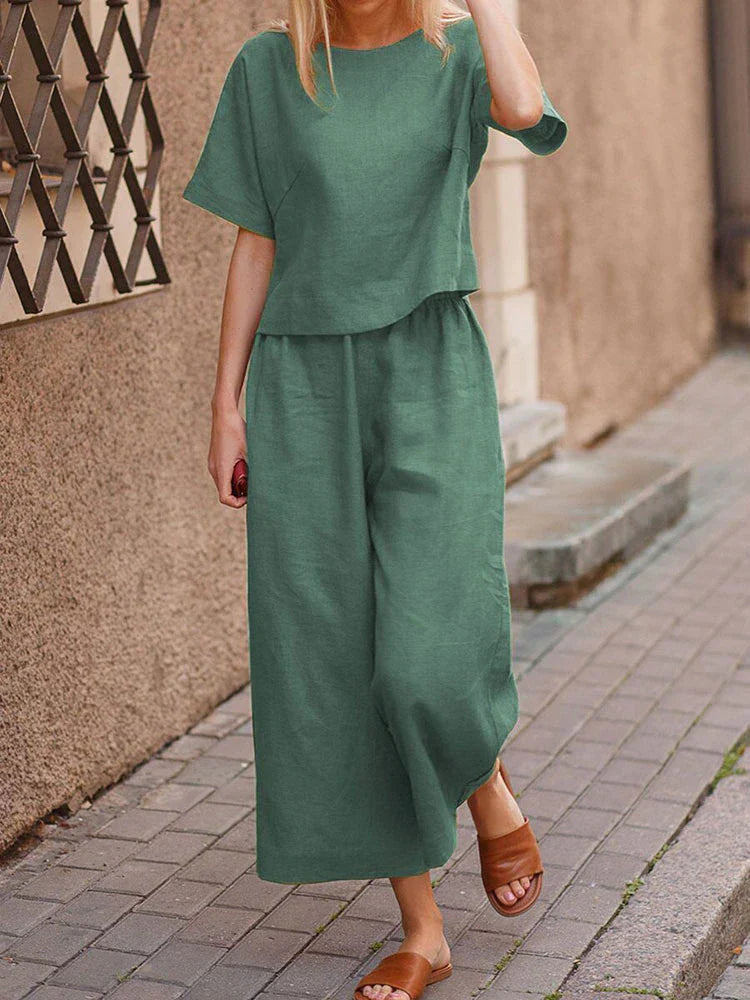 Sorela | Completo Donna Camicia Pantaloni Manica Corta Gamba Larga 4