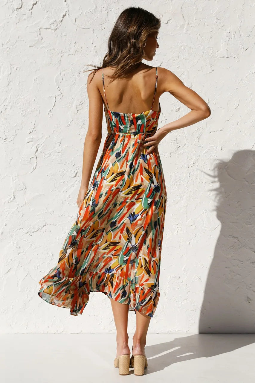 Stella | Abito Midi Donna Floreale con Spalline Sottili 1
