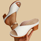 Stella | Mule da Donna Slip-On Punta Aperta Tacco Blocco