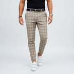 Pantaloni chino da uomo slim fit con motivo a quadri