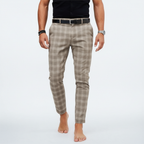 Pantaloni chino da uomo slim fit con motivo a quadri