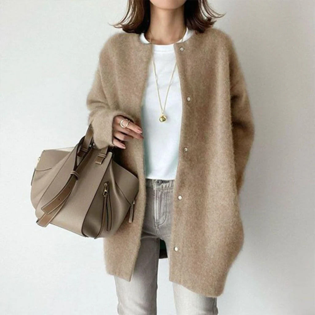 Cardigan oversize da donna a maniche lunghe