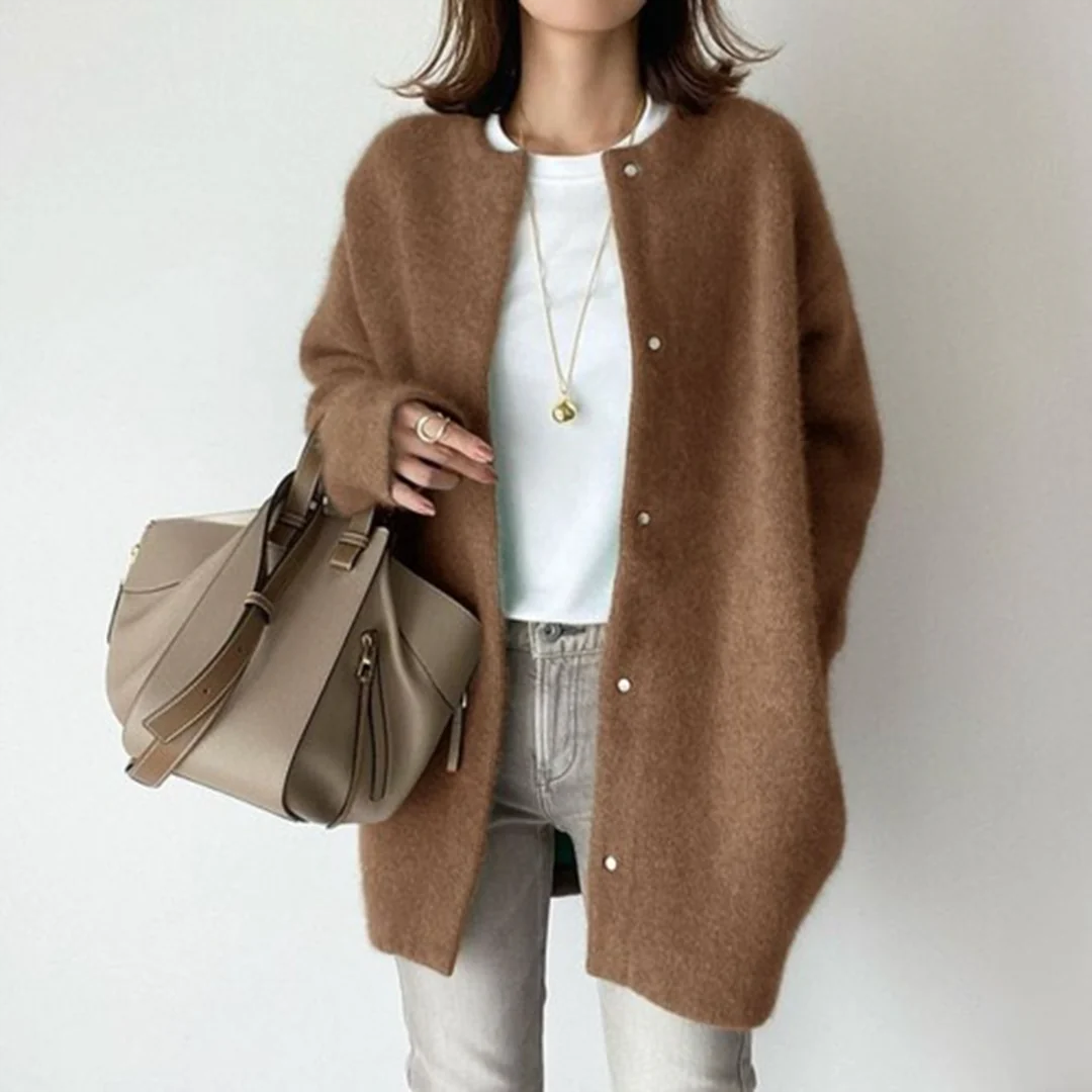 Cardigan oversize da donna a maniche lunghe