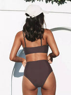Costume da bagno donna a due pezzi con vita alta e vestibilità classica