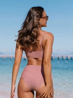 Costume da bagno donna a due pezzi con vita alta e vestibilità classica