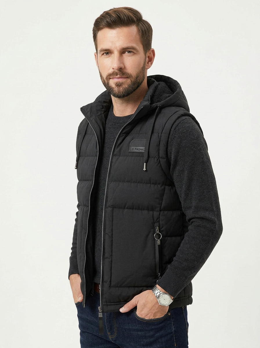 Varex | Gilet Piumino Con Cappuccio Uomo Zip Front Senza Maniche 1