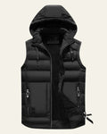 Varex | Gilet Piumino Con Cappuccio Uomo Zip Front Senza Maniche Nero