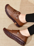 Velia | Scarpe In Pelle Vegana Con Suola Profilata Marrone