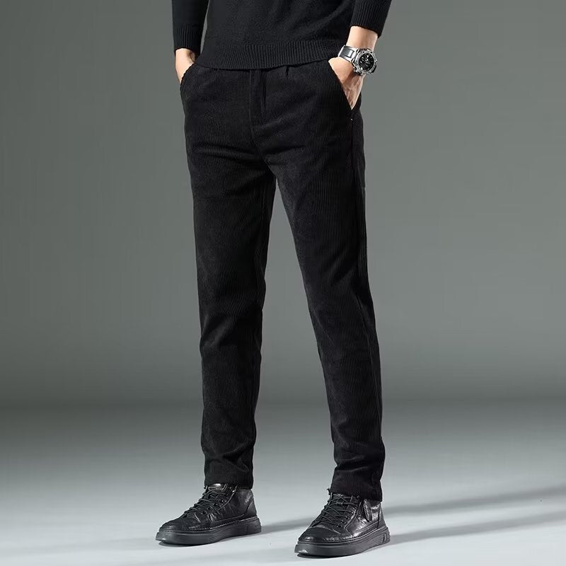 Vellon | Pantaloni Slim Fit in Velluto a Coste Nero