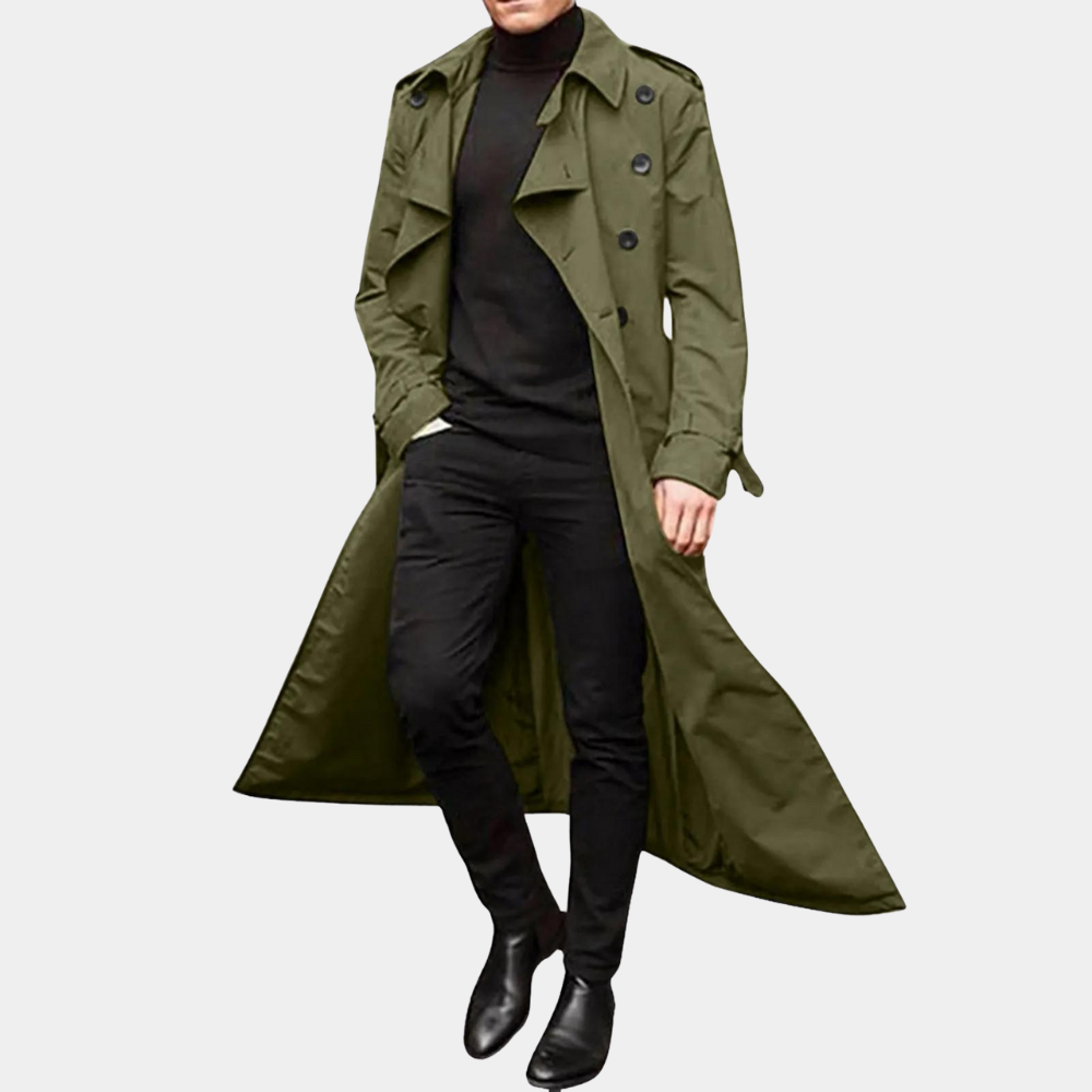 Trench Impermeabile Design Moderno Per Uomo | Veloria Verde