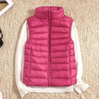 Virel | Gilet Puffer Donna Trapuntato Con Zip Collo Alto Rosso rosa
