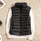 Virel | Gilet Puffer Donna Trapuntato Con Zip Collo Alto Nero