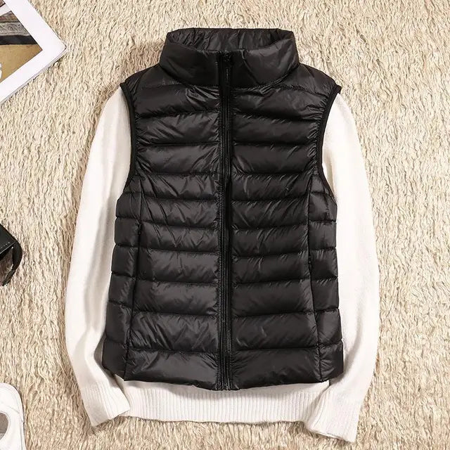 Virel | Gilet Puffer Donna Trapuntato Con Zip Collo Alto 3