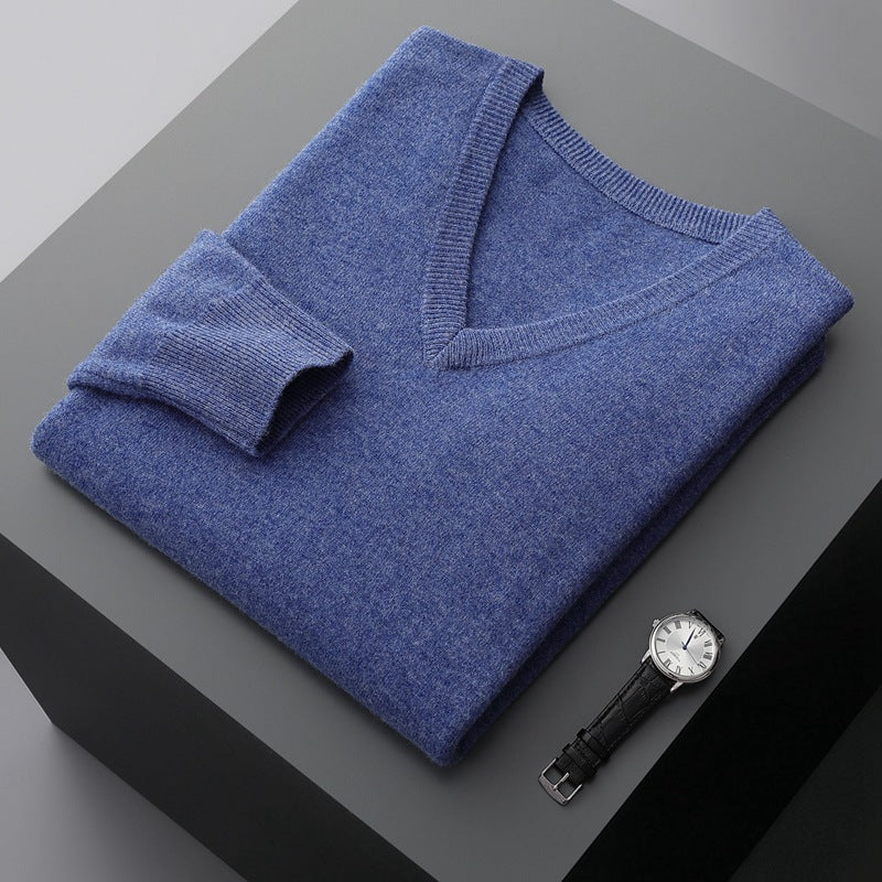 Walta | Maglione Semplice in Cashmere Blu