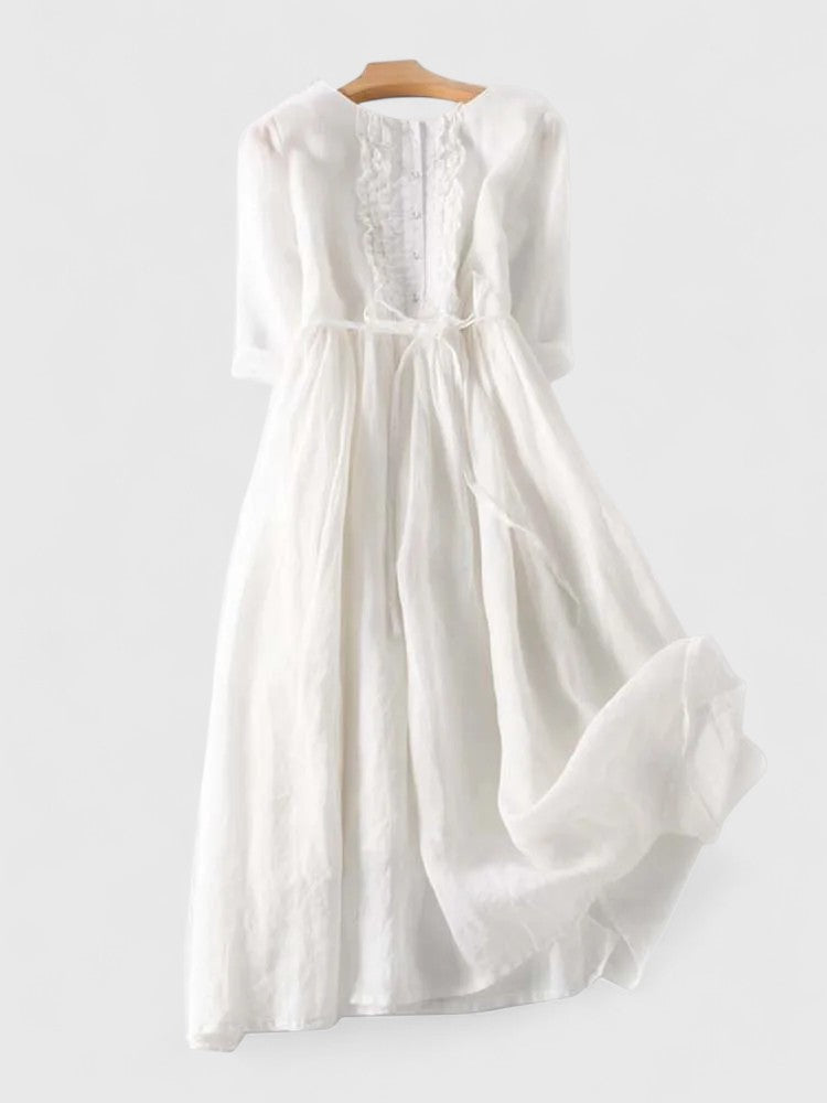 Women's Tea Garden Pattern Midi Dress