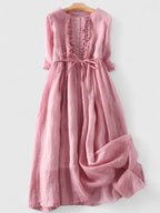 Women's Tea Garden Pattern Midi Dress