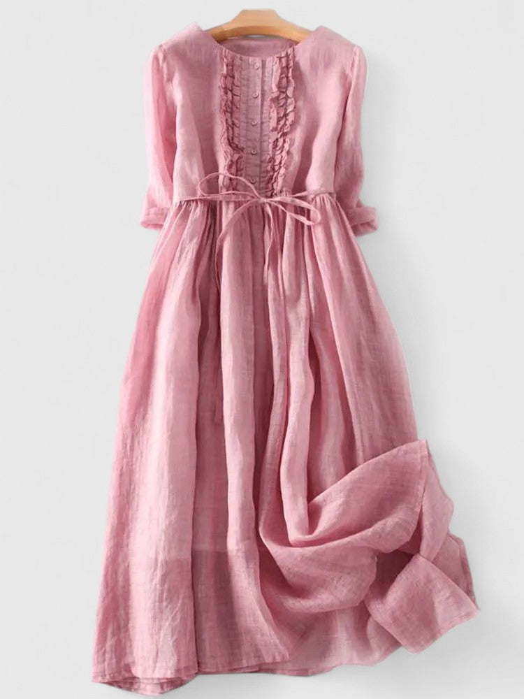 Women's Tea Garden Pattern Midi Dress