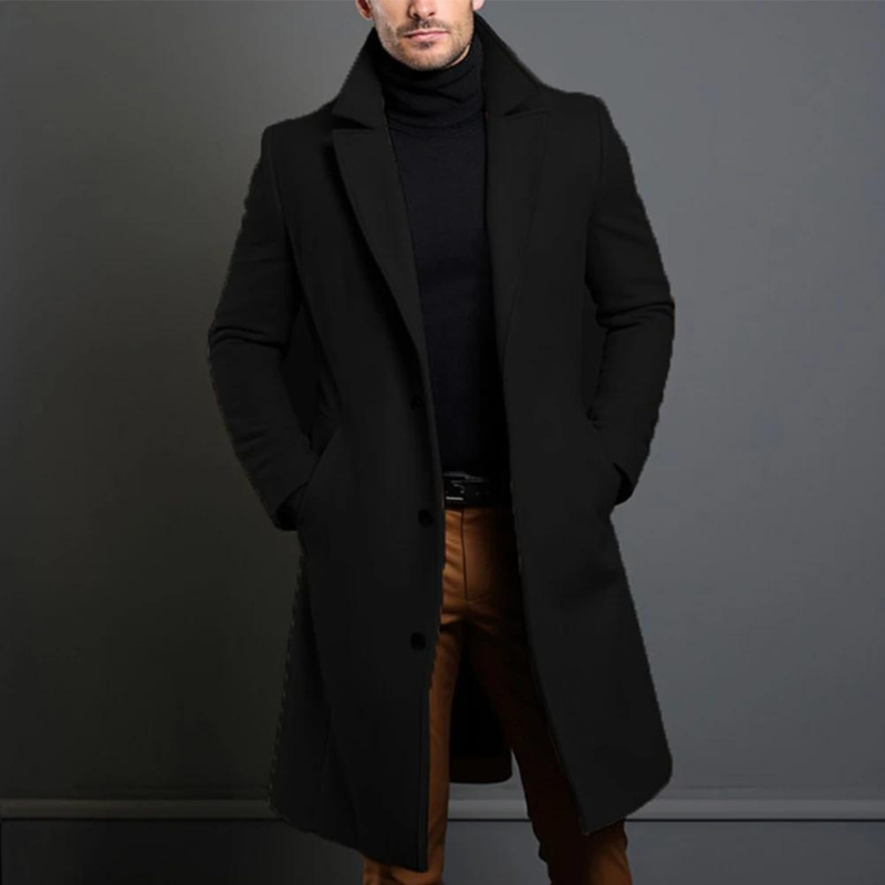 Cappotto Invernale In Lana Elegante Per Uomo | Zelara Nero
